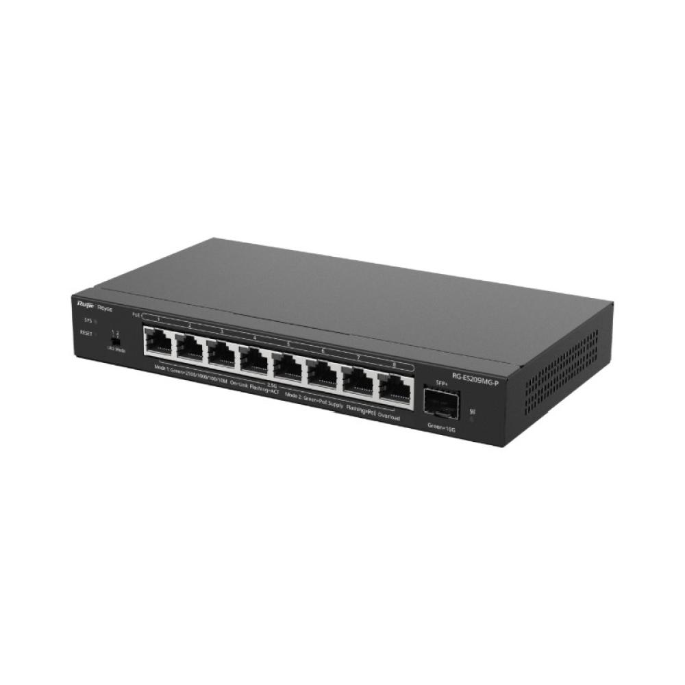 Ruijie Networks - RG-ES209MG-P switch No administrado L2 2.5G Ethernet (100/1000/2500) Energía sobre Ethernet (PoE) Negro
