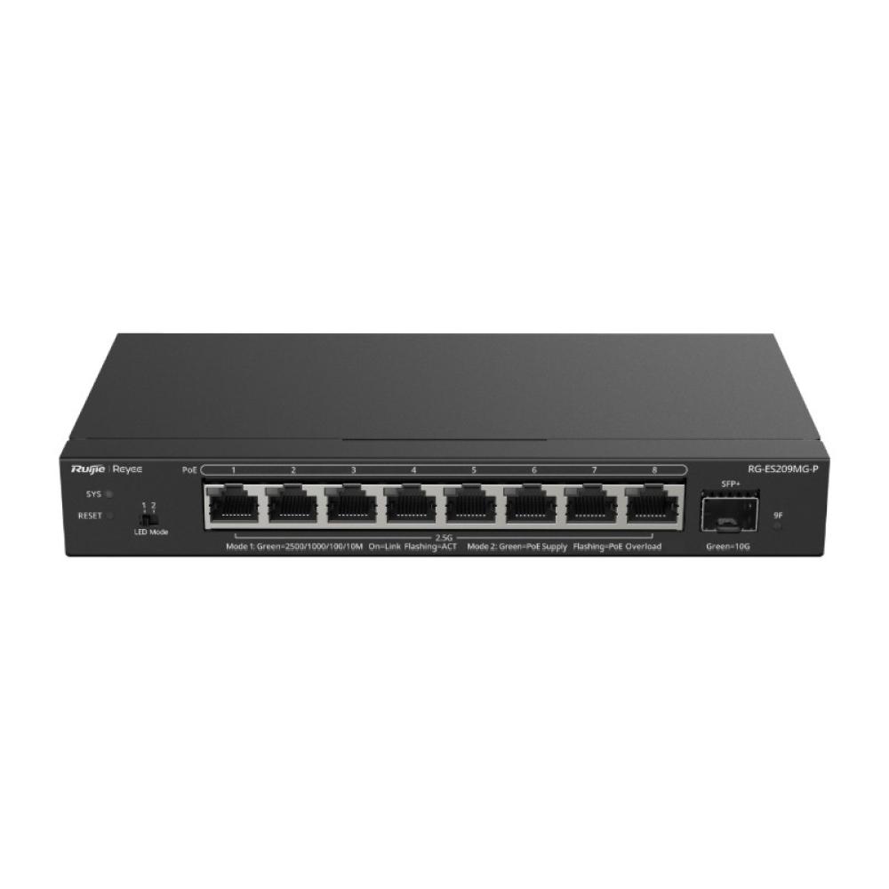 Ruijie Networks - RG-ES209MG-P switch No administrado L2 2.5G Ethernet (100/1000/2500) Energía sobre Ethernet (PoE) Negro