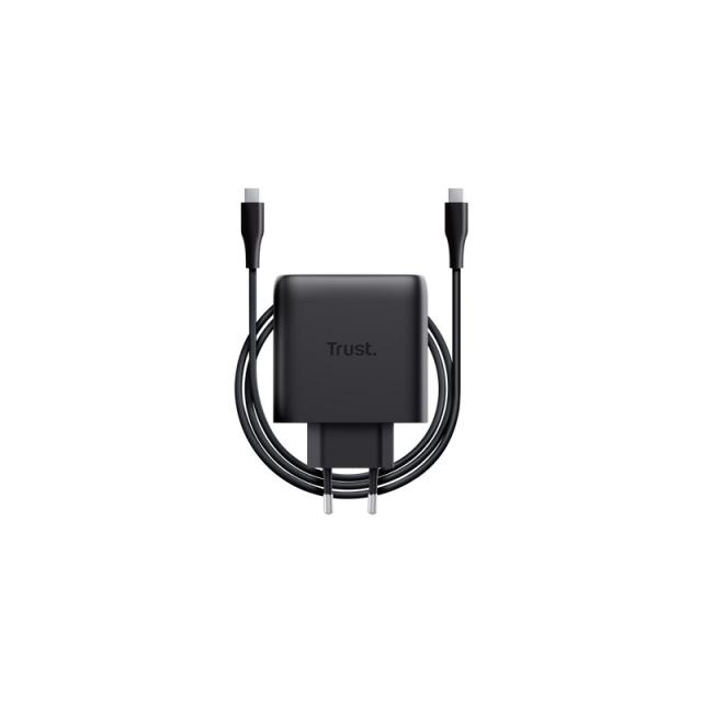 Trust - Maxo Cargador GaN USB-C de 65 W - Negro