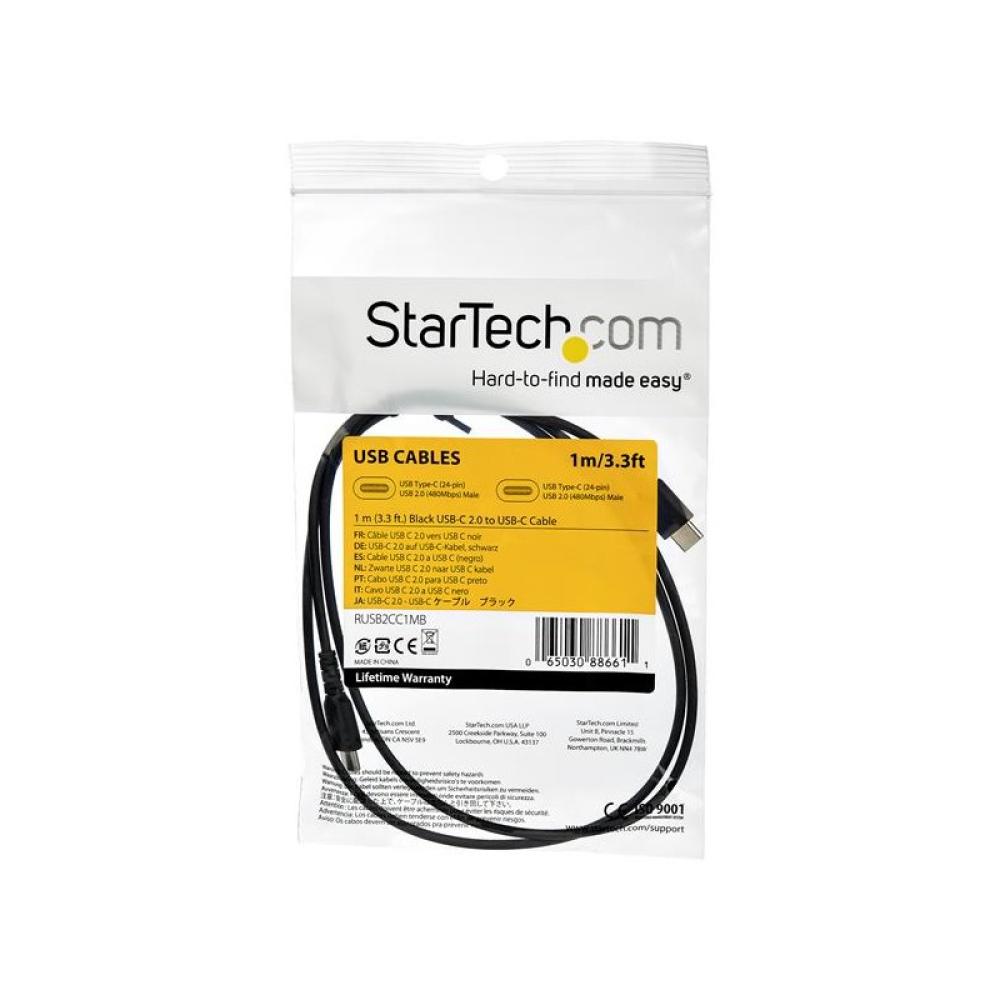 StarTech.com - Cable de Carga USB-A a USB-C de 1m - Cable de Carga Rápida y Sincronización USB 2.0 de Servicio Pesado - Cable de