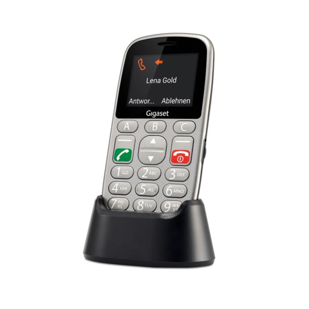 Gigaset - GL390 5,59 cm (2.2") 88 g Gris Teléfono para personas mayores