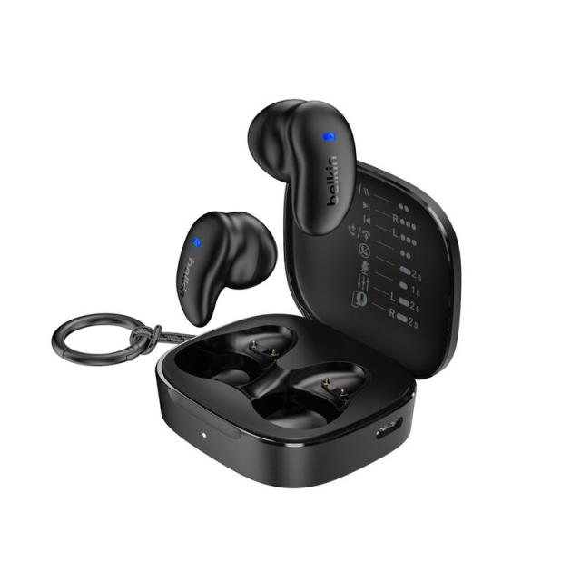 Belkin - SoundForm Anywhere Auriculares Inalámbrico y alámbrico Dentro de oído Llamadas/Música USB Tipo C Bluetooth Negro