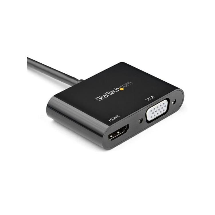StarTech.com - Adaptador DisplayPort a HDMI VGA - Dongle Convertidor DisplayPort 1.2 HBR2 a HDMI 2.0 (4K 60Hz) o VGA 1080p - Ada