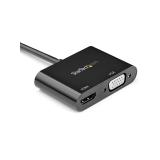StarTech.com - Adaptador DisplayPort a HDMI VGA - Dongle Convertidor DisplayPort 1.2 HBR2 a HDMI 2.0 (4K 60Hz) o VGA 1080p - Ada