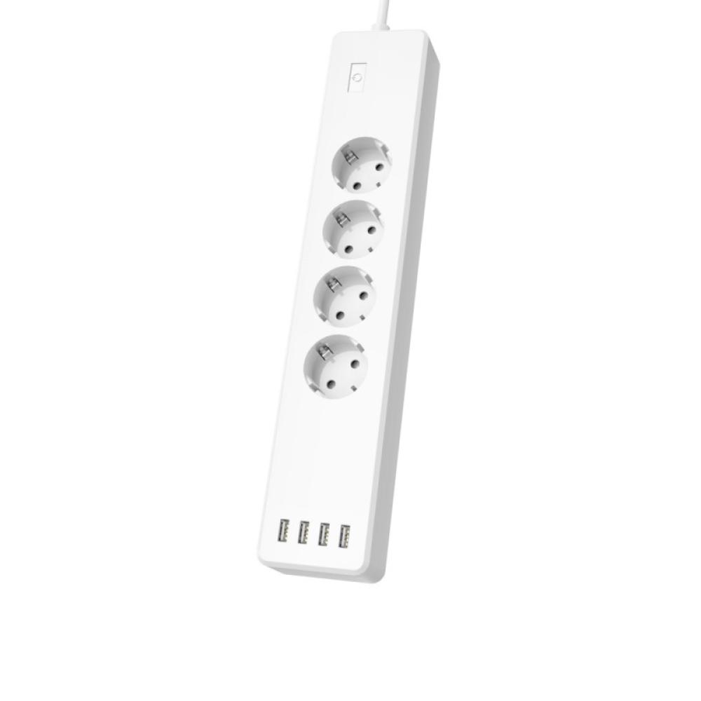 Hama - Regleta Inteligente WiFi con 4 enchufes y 4 USB (Enchufe múltiple sin hub/Gateway, con USB, 4 enchufes, con protección co