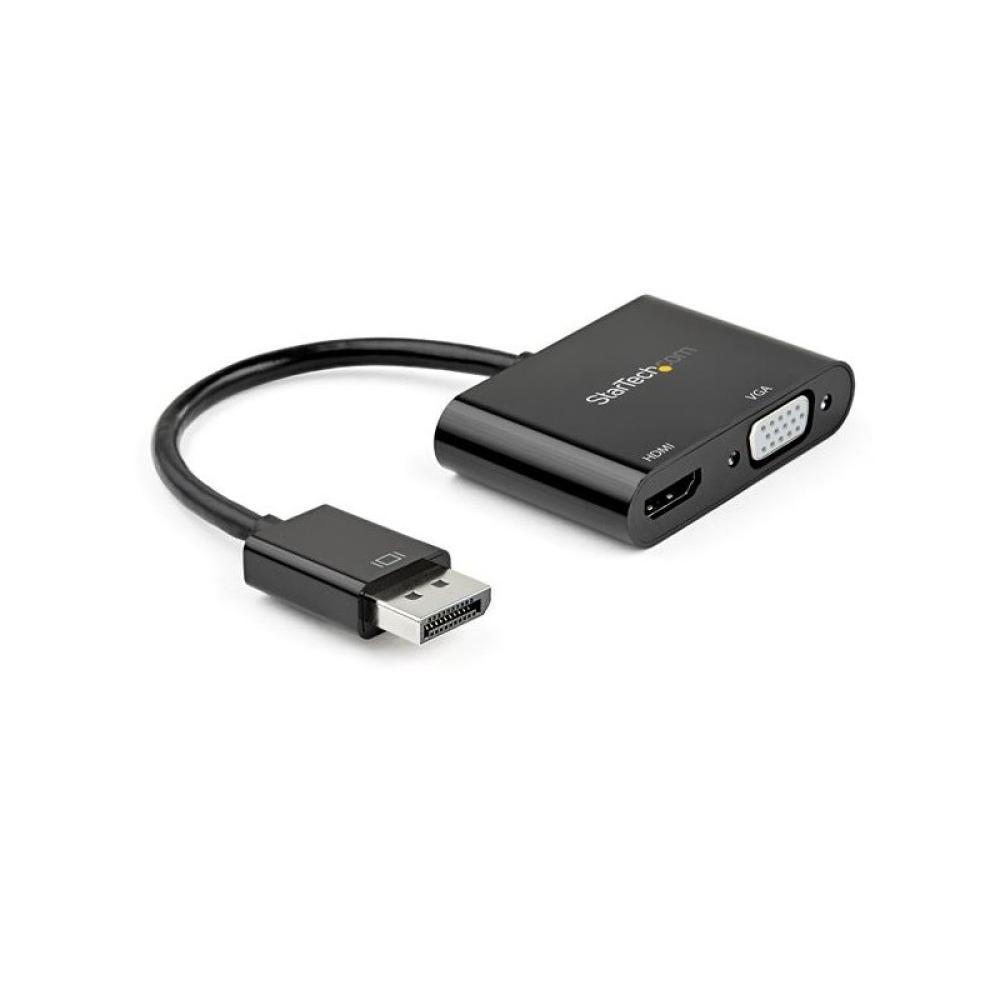 StarTech.com - Adaptador DisplayPort a HDMI VGA - Dongle Convertidor DisplayPort 1.2 HBR2 a HDMI 2.0 (4K 60Hz) o VGA 1080p - Ada