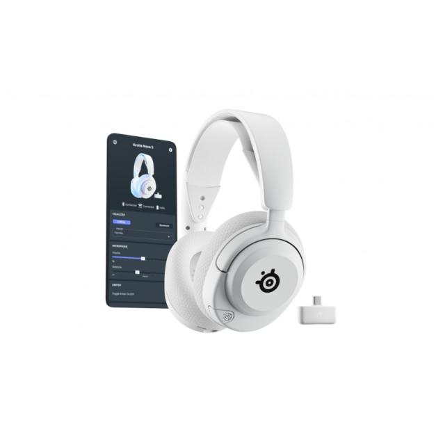 Steelseries - Arctis Nova 5P Wireless Auriculares Inalámbrico Diadema Juego USB Tipo C Bluetooth Blanco
