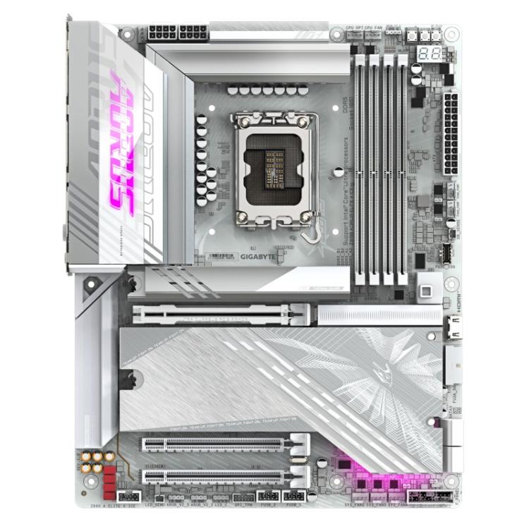 GIGABYTE - Placa base Z890 AORUS ELITE X ICE - Compatible con CPUs Intel Core Ultra (Serie 2), VRM de 16+1+2 fases, hasta 9500MH