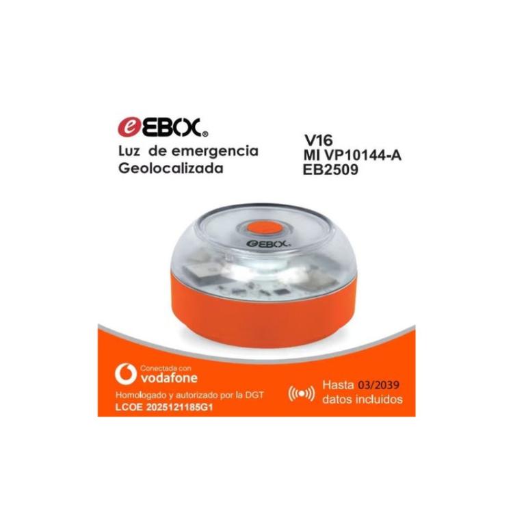 EBox - Baliza V16 EB2509 Luz de Emergencia Geolocalizable Homologada DGT