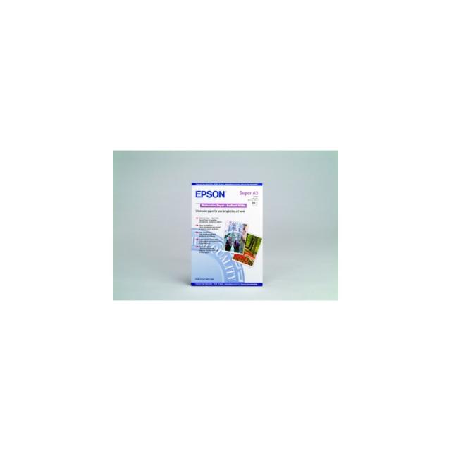 Epson - Papel acuarela blanco, DIN A3+, 190 g/m², 20 hojas