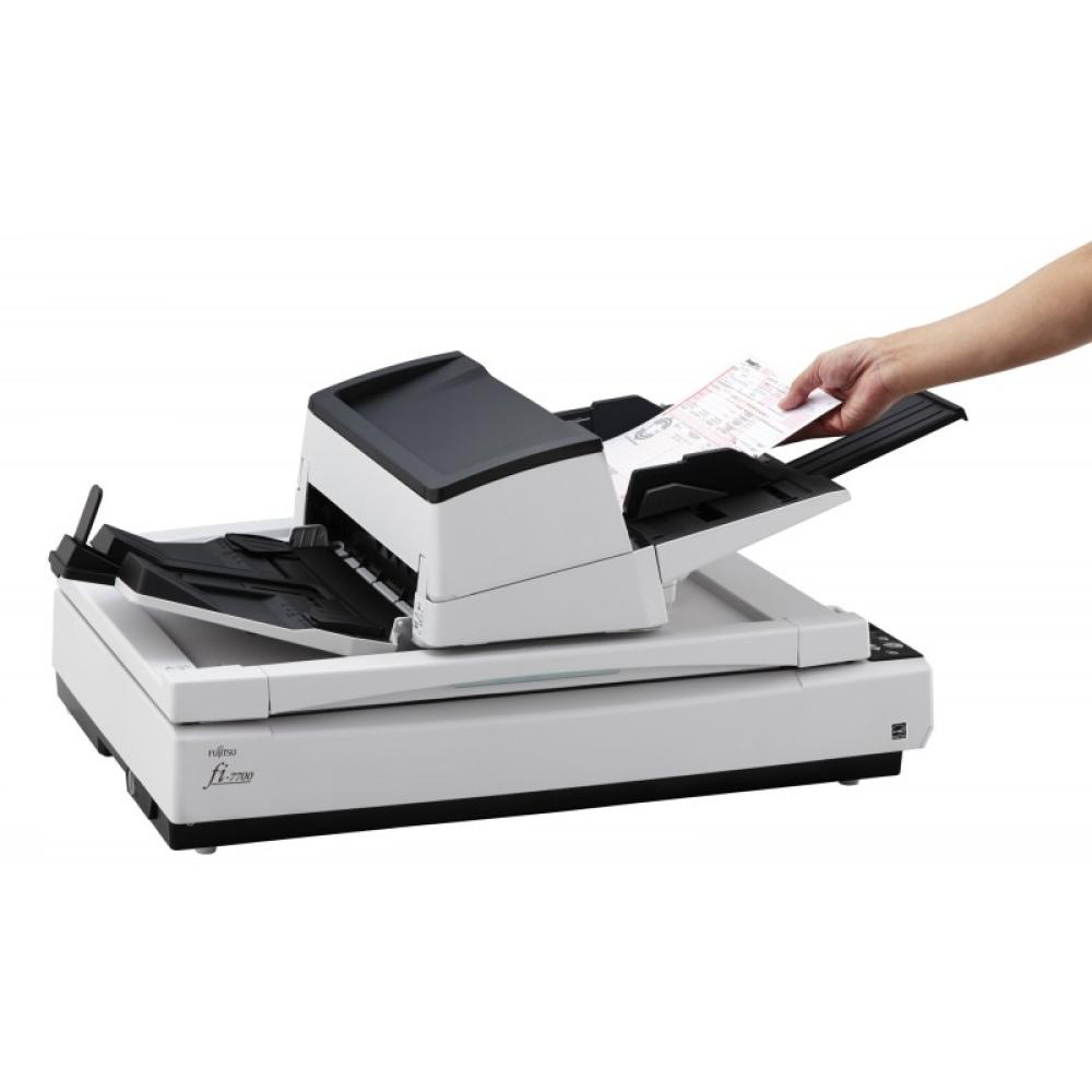 Ricoh - fi-7700 Escáner de superficie plana y alimentador automático de documentos (ADF) 600 x 600 DPI A3 Negro, Blanco