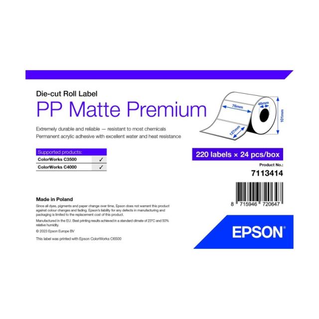 Epson - 7113414 etiqueta de impresora Blanco Etiqueta para impresora autoadhesiva