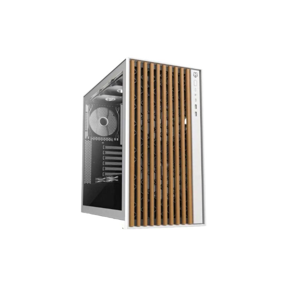 NOX - Hummer NXHUMMERELEMENT carcasa de ordenador Torre Blanco, Madera