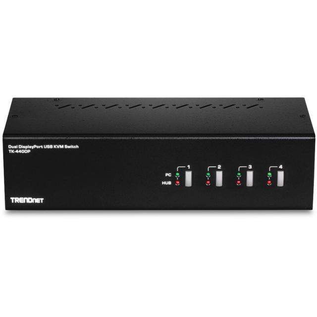 Trendnet - TK-440DP interruptor KVM Negro, Plata