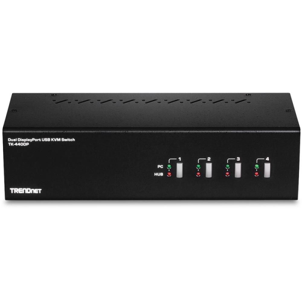 Trendnet - TK-440DP interruptor KVM Negro, Plata