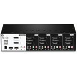 Trendnet - TK-440DP interruptor KVM Negro, Plata