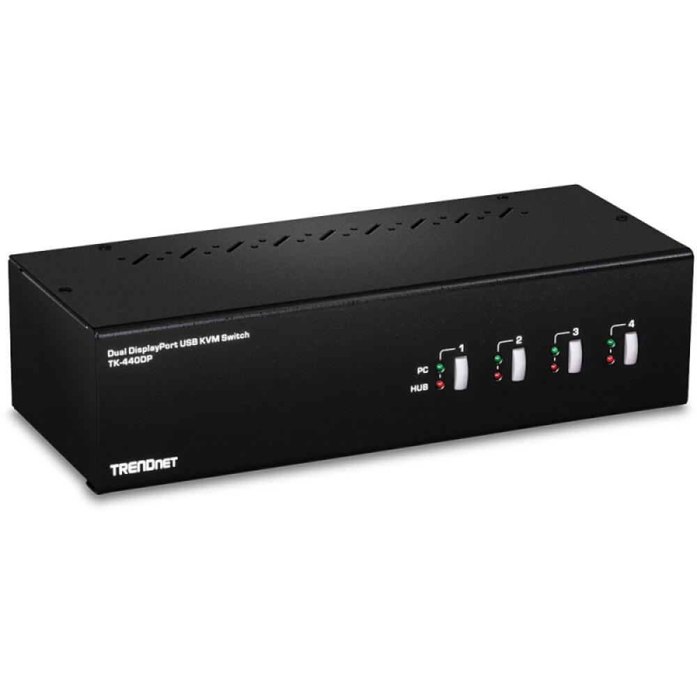 Trendnet - TK-440DP interruptor KVM Negro, Plata