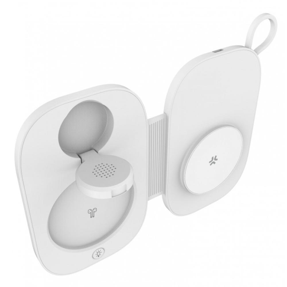Celly - MAGPOCKET3IN1WH cargador de dispositivo móvil Auriculares, Smartphone, Reloj inteligente Blanco USB Cargador inalámbrico