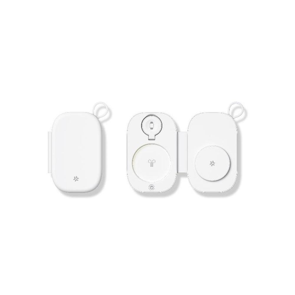 Celly - MAGPOCKET3IN1WH cargador de dispositivo móvil Auriculares, Smartphone, Reloj inteligente Blanco USB Cargador inalámbrico