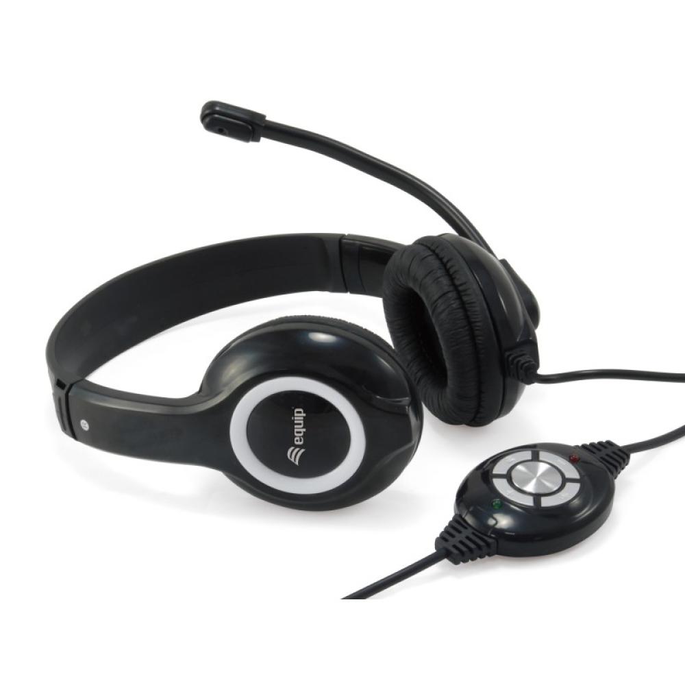 Equip - 245301 Auriculares Alámbrico Diadema Llamadas/Música USB tipo A Negro