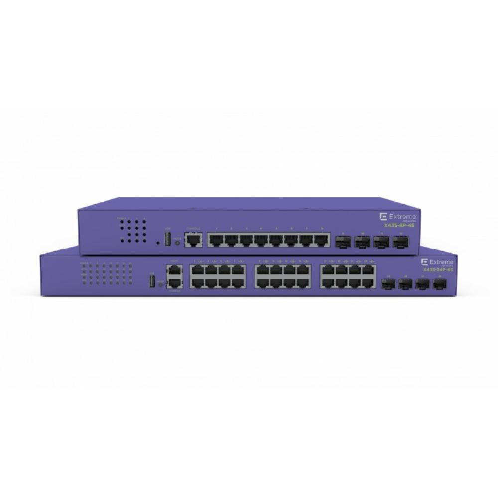 Extreme networks - ExtremeSwitching X435 Gestionado Gigabit Ethernet (10/100/1000) Energía sobre Ethernet (PoE) Violeta