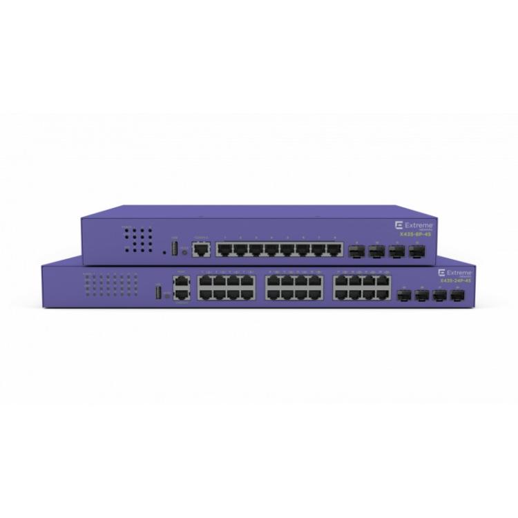 Extreme networks - ExtremeSwitching X435 Gestionado Gigabit Ethernet (10/100/1000) Energía sobre Ethernet (PoE) Violeta