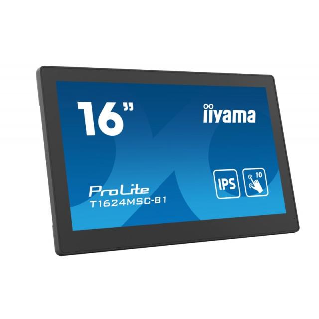 iiyama - T1624MSC-B1 pantalla para PC 39,6 cm (15.6") 1920 x 1080 Pixeles Full HD LED Pantalla táctil Negro