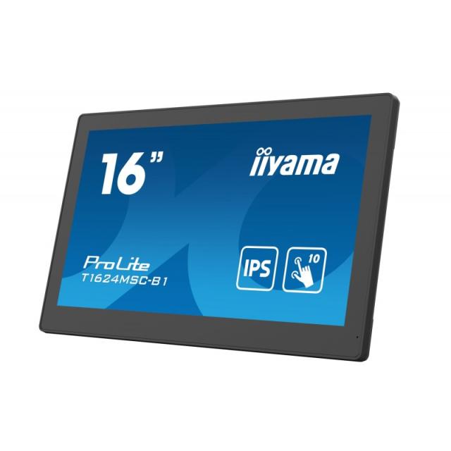 iiyama - T1624MSC-B1 pantalla para PC 39,6 cm (15.6") 1920 x 1080 Pixeles Full HD LED Pantalla táctil Negro