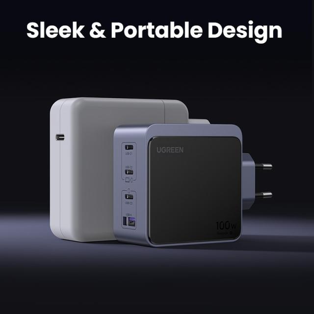Ugreen - Nexode S 100W 4-Port GaN Fast Charger EU gray Ordenador portátil, Teléfono móvil, Portátil, Batería portátil, Tableta G