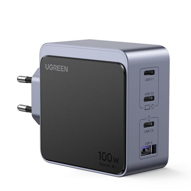 Ugreen - Nexode S 100W 4-Port GaN Fast Charger EU gray Ordenador portátil, Teléfono móvil, Portátil, Batería portátil, Tableta G