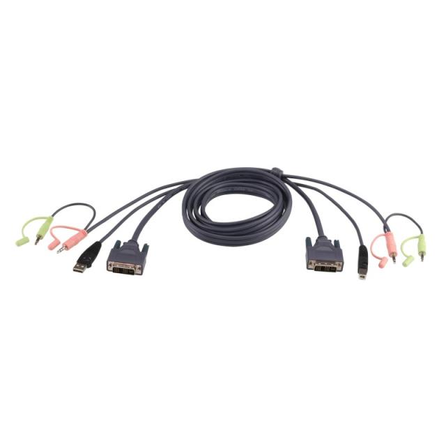ATEN - Cable KVM DVI-D USB dual link de 1,8 m