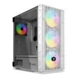 Savio - Raptor White X1 ARGB Glass/Mesh White Computer Case Midi Tower Blanco