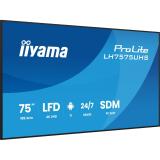 iiyama - LH7575UHS-B2AG pantalla de señalización Pantalla plana para señalización digital 190,5 cm (75") LCD Wifi 500 cd / m² 4K