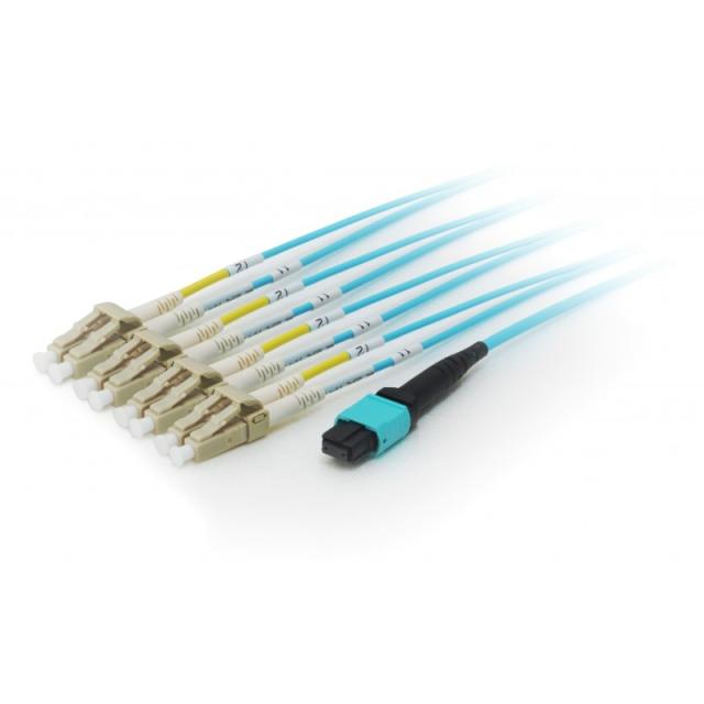 Equip - 25556307 Cable de fibra óptica e InfiniBand 3 m MTP 4x LC Cian