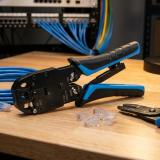 Phasak - TD 019 – Crimpadora profesional con topes para RJ11 / RJ12 / RJ45