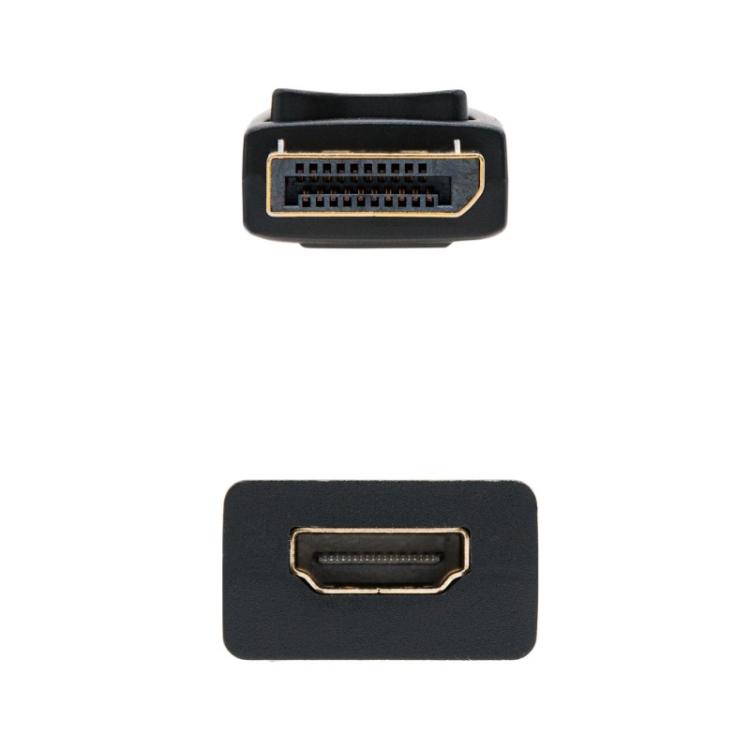 Nanocable - CONVERSOR DISPLAYPORT A HDMI DP/M-HDMI/H NEGRO 15 CM