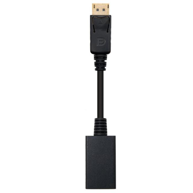 Nanocable - CONVERSOR DISPLAYPORT A HDMI DP/M-HDMI/H NEGRO 15 CM