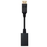Nanocable - CONVERSOR DISPLAYPORT A HDMI DP/M-HDMI/H NEGRO 15 CM