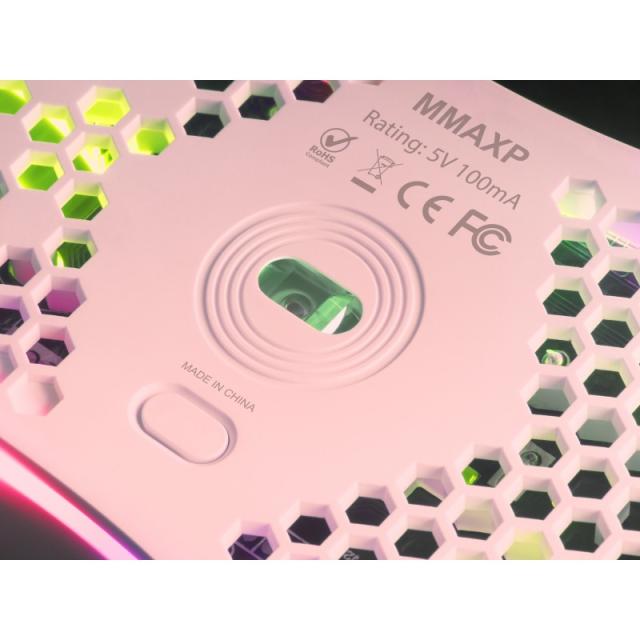 Mars Gaming - MMAX, Ratón Ultraligero 69g, Óptico 12400DPI, Chroma RGB, Soft, Rosa