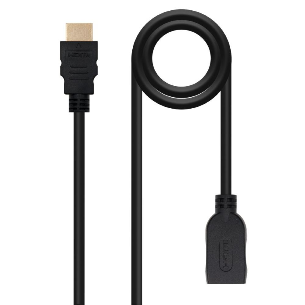 Nanocable - Cable HDMI 2.0 Prolongador A/M-A/H, Negro, 1 m