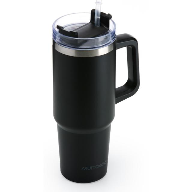 Muitomas - TRAVELMUG900BK taza de viaje 900 ml Negro Acero inoxidable