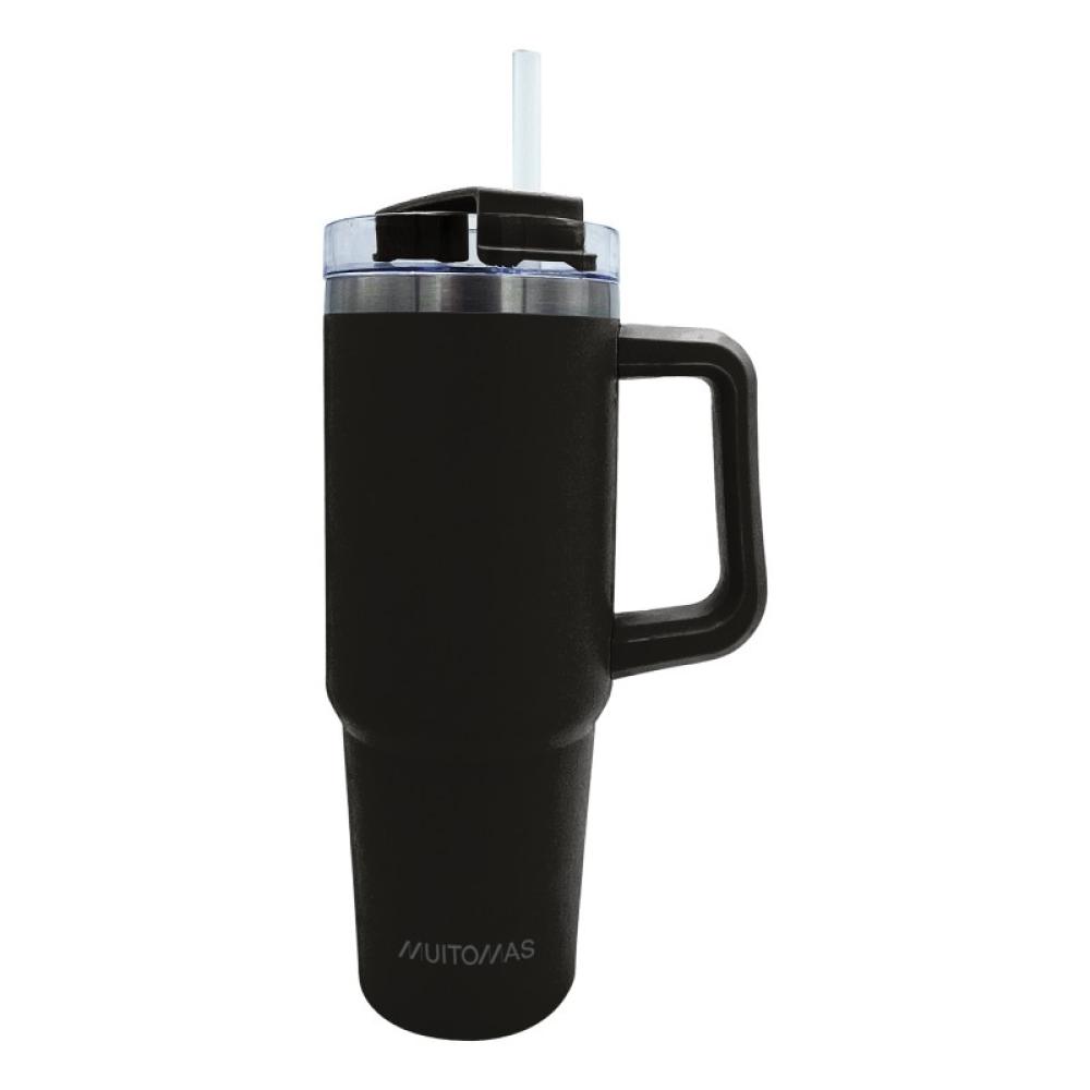 Muitomas - TRAVELMUG900BK taza de viaje 900 ml Negro Acero inoxidable