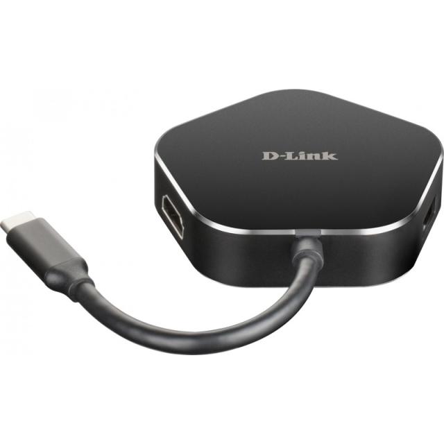 D-Link - DUB-M420 base para portátil y replicador de puertos Alámbrico Thunderbolt 3 Aluminio, Negro
