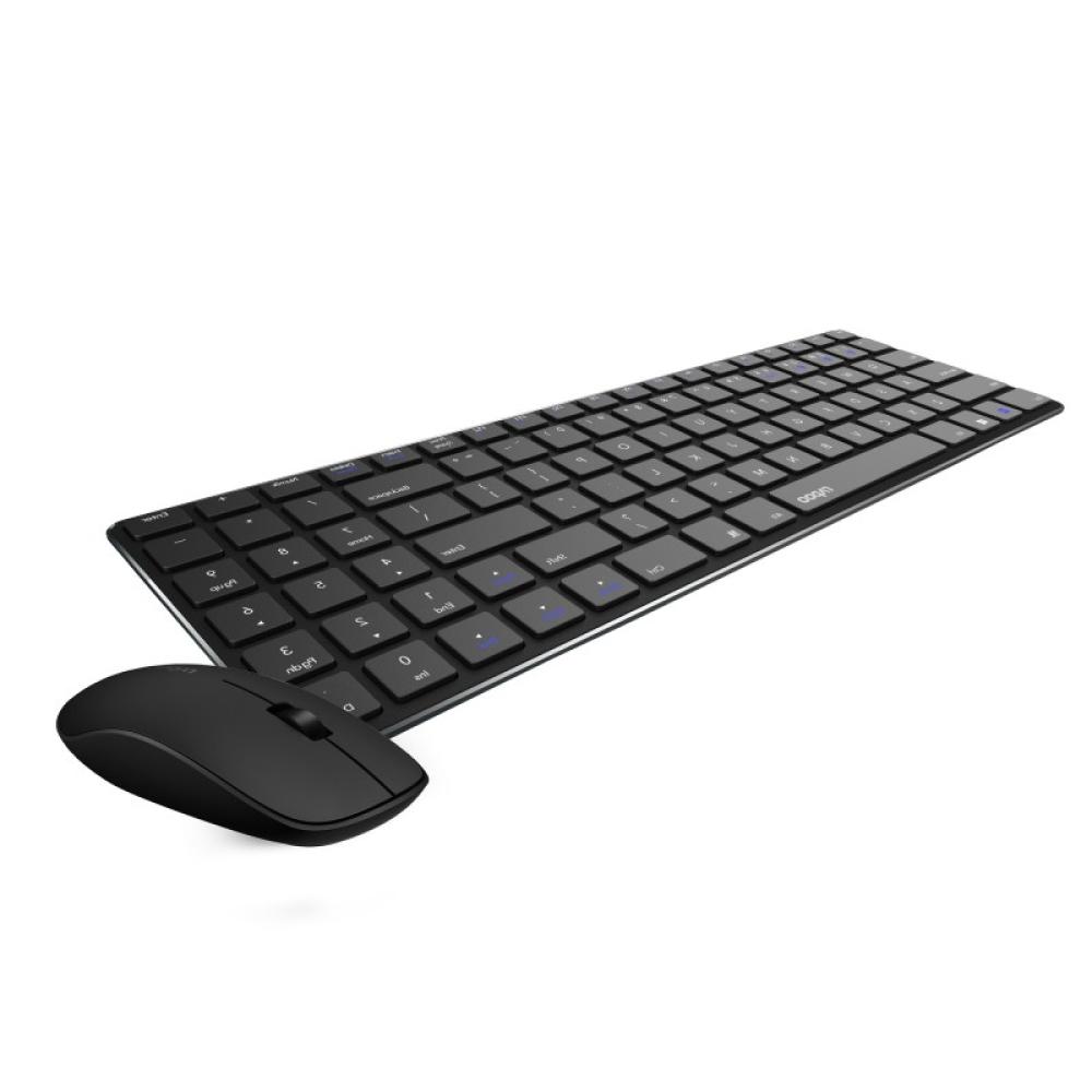 Rapoo - 9300M teclado Ratón incluido Hogar USB + RF Wireless + Bluetooth QWERTY Negro
