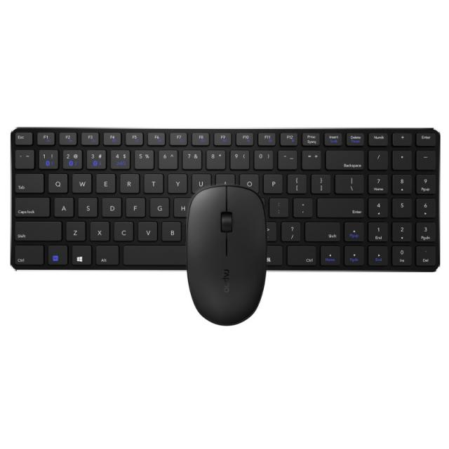 Rapoo - 9300M teclado Ratón incluido Hogar USB + RF Wireless + Bluetooth QWERTY Negro