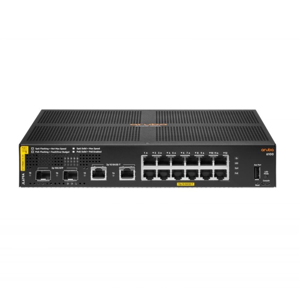 HPE - Aruba Networking CX 6100 12G Class4 PoE 2G/2SFP+ 139W Switch