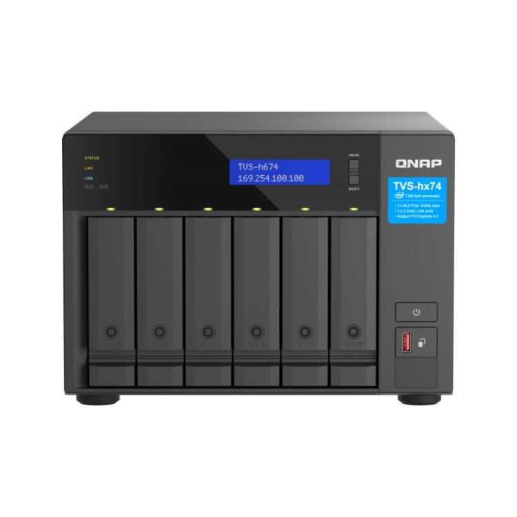 QNAP - TVS-h674 NAS Torre Intel® Core™ i3 i3-12100 16 GB DDR4 0 TB QuTS hero Negro