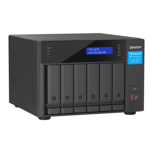 QNAP - TVS-h674 NAS Torre Intel® Core™ i3 i3-12100 16 GB DDR4 0 TB QuTS hero Negro