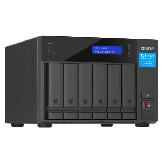 QNAP - TVS-h674 NAS Torre Intel® Core™ i3 i3-12100 16 GB DDR4 0 TB QuTS hero Negro