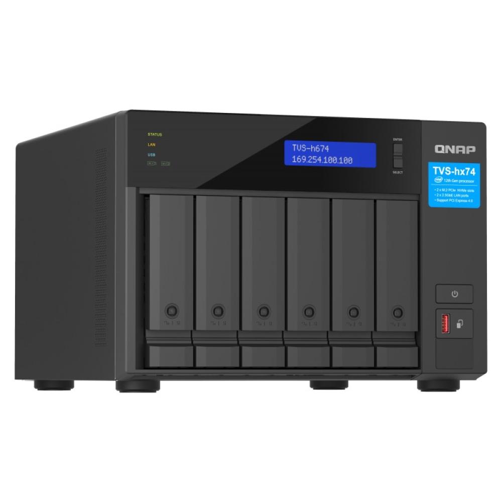 QNAP - TVS-h674 NAS Torre Intel® Core™ i3 i3-12100 16 GB DDR4 0 TB QuTS hero Negro